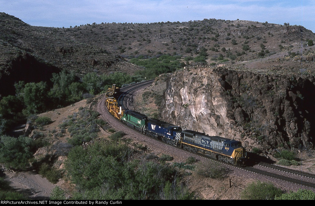 CSX 9017 with MoW train